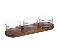 Secret de Gourmet - Set antipasto "Le Café" 4 pezzi in vetro e legno