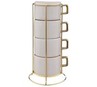 SECRET DE GOURMET Set di 4 tazze in rack 17cl