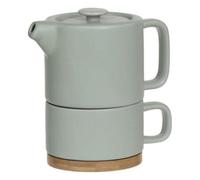 Secret de Gourmet - Teiera solitaria Nature Mint in ceramica con tazza rimovibile integrata