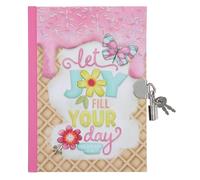 Secret Diary with Lock/Keys, Girls Interactive Christian Journal with Writing Prompts Teen, Tween - Let Joy Fill Your Day Phil. 4:4 Bible Verse