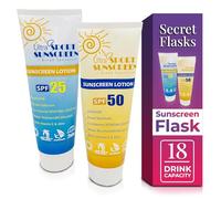 Secret Flask Fiaschetta per crema solare, capacità 0,28 l per bottiglia, 2 bottiglie incluse, contrabbanda il tuo alcol in qualsiasi evento con questa fiaschetta segret