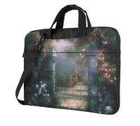 Secret Garden - Borsa a tracolla per computer portatile, da uomo e da donna, Nero, 14 inch