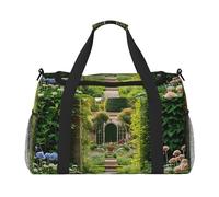 Secret Gardens - Borsone da viaggio per uomini e donne, borsa da viaggio pieghevole e spaziosa borsa da viaggio per riporre articoli da toeletta, articoli personali, nero, L, Nero , L