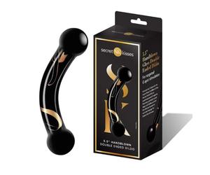 Secret Kisses Fallo a doppia estremità soffiato a mano Black 14 cm