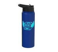 Secret Lucky Block - Meme dello slang di gioco italiano di Brainrot Cyan Stainless Steel Insulated Water Bottle