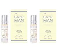 Secret Man Concentrated Perfume Oil Roll-On Combo (6ml x 2) | Long Lasting Alcohol-Free Attar for Men | Woody Musky Fresh Arabic Fragrance