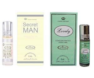 Secret Man & Lovely Concentrated Perfume Oil Roll-On (6ml x 2 Combo Pack) | Alcohol-Free Long Lasting Arabic Attar for Men & Women | Sweet, Floral, Musky Unisex Perfume