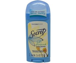 Secret Original Spring Breeze Scent Women's Invisible Solid Ph Balanced Antiperspirant & Deodorant 2.6 Oz by Secret