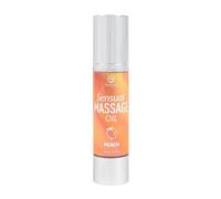 SECRET PLAY - Olio da massaggio erotico con texture sottile e scorrevole | Idratante per la pelle e aromatico | Perfetto per massaggi sensuali | Aroma pesca | 50 ml