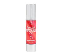 SECRET PLAY - Olio da massaggio erotico con texture sottile e scorrevole | Idratante per la pelle e aromatico | Perfetto per massaggi sensuali | Aroma fragola | 50 ml