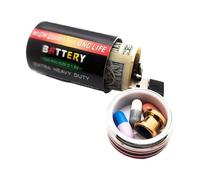 Secret Safe - Realistic Fake Battery Container, Hidden Stash Holder | 3,3 × 3,3 × 6 cm Compact ABS Body, Concealed Money Storage Design, Discreet Accessory Suitable For Desk Bedroom Home Travel Use