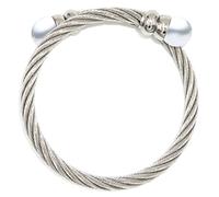 Secret & You Bracciale con perle coltivate d'acqua dolce barocche per donna Bracciale con cordino intrecciato in acciaio inossidabile.