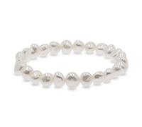 Secret & You Bracciale perle coltivate d'acqua dolce barocche bianche o colorate - Le perle sono 8-9 mm - 18cm di fascia elastica - Disponibile in diversi colori