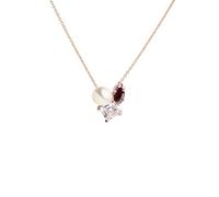 Secret & You Ciondolo Jane con una perla coltivata d'acqua dolce bottone lungo 3,5-4 mm e lungo 40 cm argento sterling 925 millesimi placcato oro rosa 18 carati