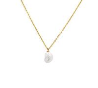 Secret & You Collana con pendente in perle da donna, perla coltivata d'acqua dolce, forma barocca Keshi 9-10 mm - Argento sterling 925 in rodio o placcato oro 18k Lungo da 38 a 45 cm.
