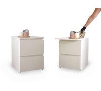 SecretMaid Comodino Bianco con Scomparto Nascosto - Mobile Cassaforte con Chiusura NFC e App - Cassetto Segreto per Soldi e Gioielli - Mobile Mimetico Antifurto - Già Montato - Nascondiglio