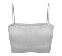 Secretmotion Camicia da Donna Reggiseno Sportivo Grigio Senza Cuciture a Bandeau Wrap Top per Yoga, Grigio
