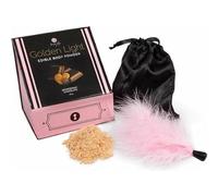 SECRETPLAY Golden Light Kit POLVOS COMESTIBLES Y Pluma - Chocolate AFRODISIACO