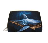 Secrets of The Deep Forest, borsa per cosmetici in pelle, impermeabile, graziosa, da viaggio, con cerniera, da donna, colore marrone, bianco, Taglia unica