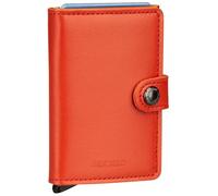 Secrid Portafoglio Secrid in pelle con finitura lucida, può contenere 4 carte in rilievo o 6 carte lisce e altre 4 carte supplementari, portabanconote, chiusura con bottone, colore Arancione Arancione
