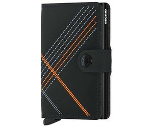 Secrid - Mini portafoglio in pelle opaca Stitch Line da uomo con protezione per carta RFID, Orange (arancione), Taglia unica, Moderno