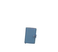 Secrid Portafoglio Secrid in pelle con finitura lucida, può contenere 4 carte in rilievo o 6 carte lisce e altre 4 carte supplementari, portabanconote, chiusura con bottone, colore Blu Blu Ice blue