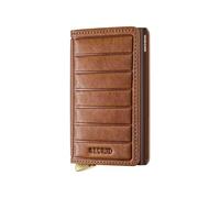 Secrid Slimwallet Emboss Lines+ Porta Carte Cognac - Protezione RFID, Design Sottile