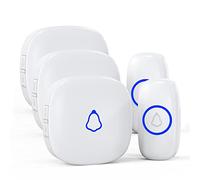 SECRUI Campanello Senza Fili da Esterno, Doorbell Wireless con 3 Ricevitori + 2 Pulsante, 58 Suonerie, 5 Livelli Volume 120 dB, LED, 300 m Lunga Portata per Casa,Appartamento Porta d’Ingresso, Bianco