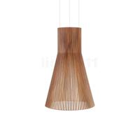 Secto Design Magnum 4202 Lampada a sospensione, noce rivestito/cavo tessile bianco , articolo di fine serie