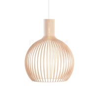 Secto Design Octo 4240 Lampada a sospensione, betulla naturale/cavo tessile bianco , articolo di fine serie