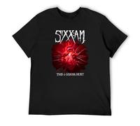 SECTOIL Men's Summer T-Shirt Sixx Am This Is Gonna Hurt Button Closure Black L