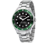 Sector 230 R3253161041 Men's Watch - Stainless Steel, Black Dial, Green Bezel