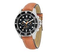 Sector 235 R3251161012 Men's Multifunction Quartz Watch - 46mm Black Dial, Brown Leather Strap