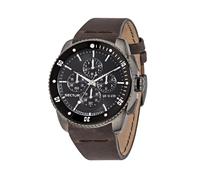 Sector 350 R3271903002 Men's Quartz Chronograph Watch - 45mm Black Dial, Brown Leather Strap