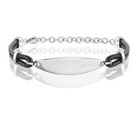 Sector - Bracciale Sector Uomo Sharp Acciaio E Pelle Nera Sacy03