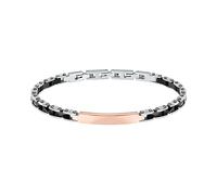 Sector No Limits Bracciale Uomo in Acciaio, Ceramica, Smalto, PVD Oro Rosa, Collezione Ceramic, Piastrina Oro Rosa - SAFR36