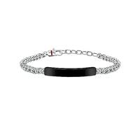 Sector No Limits Bracciale Uomo in Acciaio, Smalto, IP Nero, Collezione Basic - SZS106