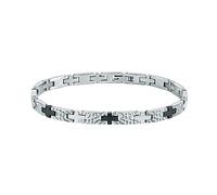 Sector No Limits Bracciale Uomo in Acciaio, Smalto, IP Nero, Collezione Energy, Finitura Vintage, Croci - SAFT81