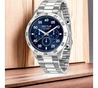 Sector No Limits Orologio Uomo, Analogico, al Quarzo, Multifunzione, Cinturino in Acciaio, Collezione 270 - R3253578033
