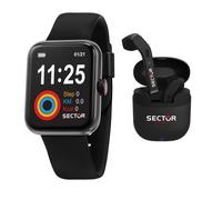 Sector S-03 R3251282008 Unisex Smartwatch Set - Black Aluminum Case, Silicone Strap