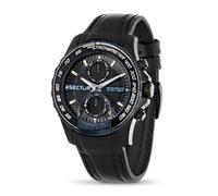 Sector S-99 Jorge Lorenzo R3251577003 Men's Quartz Multifunction Watch - 45mm Black Dial, Black Leather Strap