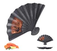 Sector Shaped Ceramic Sushi Plate 13-inch Food Serving Dish for Japanese Cuisine Barbecue and Dumplings Porcelain Tableware for Restaurant Food Serving (1Pcs)