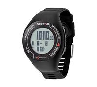 Sector Street Fashion R3251473001 Men's Digital Watch - 47x65mm Black Polycarbonate Case, Black PU Strap