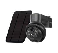 SecuFirst Telecamera di sorveglianza esterna, solare, stazione di base | Telecamera 3K per esterni, sorveglianza a 355°, visione notturna a colori, alimentazione solare, non necessita di presa di