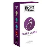 Preservativi Secura Melanzana - Extra Large Pre-lubrificati con Serbatoio - 60mm (12 pezzi)