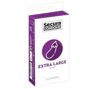 Preservativi Secura Melanzana - Extra Large Pre-lubrificati con Serbatoio - 60mm (12 pezzi)