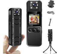 SecuraLen Body Cam Polizia 1080P HD, Foto da 48MP, Display a Colori da 1,3 Pollici + OTG, Batteria da 8 Ore, Visione Notturna, Rilevamento del Movimento, Grandangolo da 120°, Registrazione in Loop