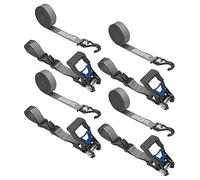 Secure Tite 1-1/2” x 20’ Tie Down Ratchet Straps, Ratchet Tie Down Straps, Double J-Hook, 1667 lbs Working Load Limit, 5000 lbs Break Strength, 4-Pack
