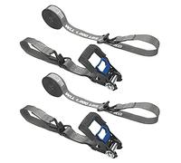 Secure Tite Cinghie a cricchetto - Confezione da 2 cinghie di ancoraggio da 1-1/4 pollici x 16 piedi con doppi ganci a J rivestiti in vinile, cinghie di ancoraggio di carico, 1000 libbre. Limite di