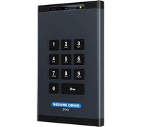 SecureData SecureDrive DUO 500 GB Hardware Encrypted USB 3.0 Ext Drive FIPS 140-2 Livello 3 Sblocco tramite tastiera o app per telefono TAA Compliant, CJIS, HIPAA, CMMC, GDPR, funziona con Mac e Win